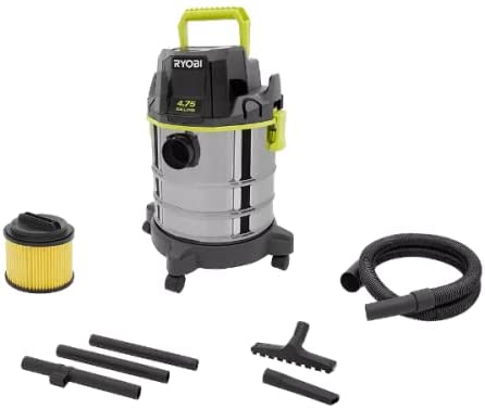 Buy RYOBI 18V ONE+ Cordless 4.75 Gallon Wet/Dry Vacuum with Hose, Crevice Tool, Floor Nozzle, and Extension Wands (Tool Only). 