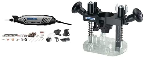 Buy Dremel 4300-5/40 High Performance Rotary Tool Kit with LED Light and 5 Attachments and 40 Accessories - Engraver, Sander, and Polisher- Ideal for grinding, cutting, woodworking, and 335-01 Plunge Router Attachment 