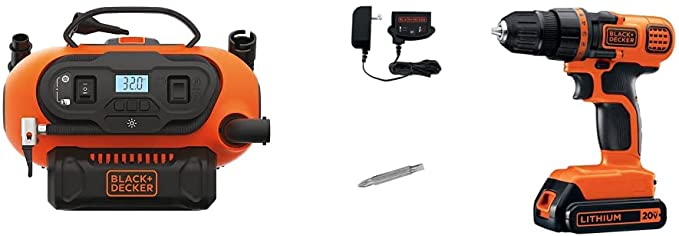 Buy BLACK+DECKER BDINF20C 20V Lithium Cordless Multi-Purpose Inflator (Tool Only) in conjunction with BLACK+DECKER LDX120C 20V MAX Lithium Ion Drill / Driver 