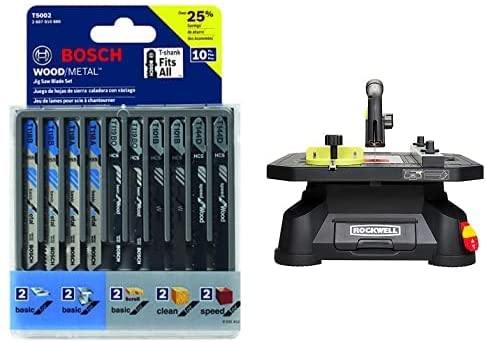 Buy RK7323 Blade Runner X2 Portable Tabletop Saw with 10-Piece Assorted T-Shank Jig Saw Blade Set by Rockwell 