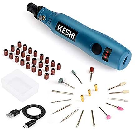 Buy KeShi 3.7V Li-ion Rotary Tool Kit with 42 Swap-able Heads, 3-Speed and USB Charging for Delicate & Light DIY Small Projects 