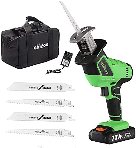 Buy Abizoe Cordless Reciprocating Saw, 20V MAX Reciprocating Saw with Fast Charger, 25MM Stroke Length, Variable Speed Sabre Saw with 4 Saw Blades for Metal and Wood Cutting 