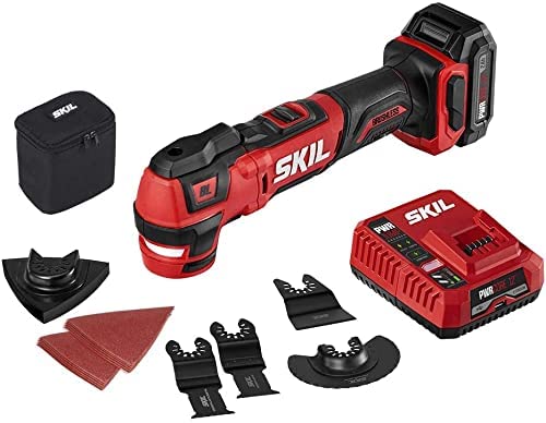 Buy OS592702, Red SKIL PWRCore 12 Brushless 12V Oscillating Tool Kit with 40pcs Accessories, 2.0Ah Lithium Battery and PWRJump Charger 