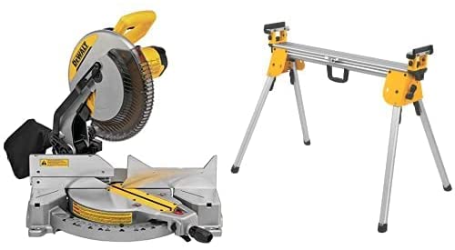 Buy DEWALT 12-Inch Miter Saw, 15-Amp, Single Bevel, Compound (DWS715) & Compact Miter Saw Stand (DWX724), Silver 