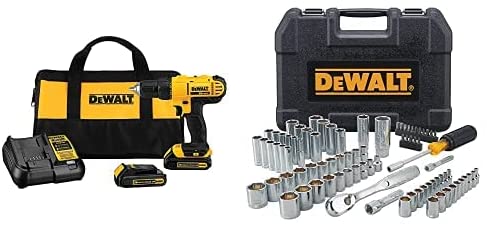 Buy DEWALT 20V MAX Cordless Drill / Driver Kit, 1/2-Inch with 84-Piece Mechanics Tool Set (DCD771C2 & DWMT81531)  