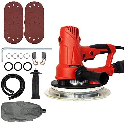 Buy Towallmark 710W Electric Drywall Sander with Automatic Vacuum and LED Light Variable Speed 1200-2500RPM Drywall Sander with 12 Sanding Discs 