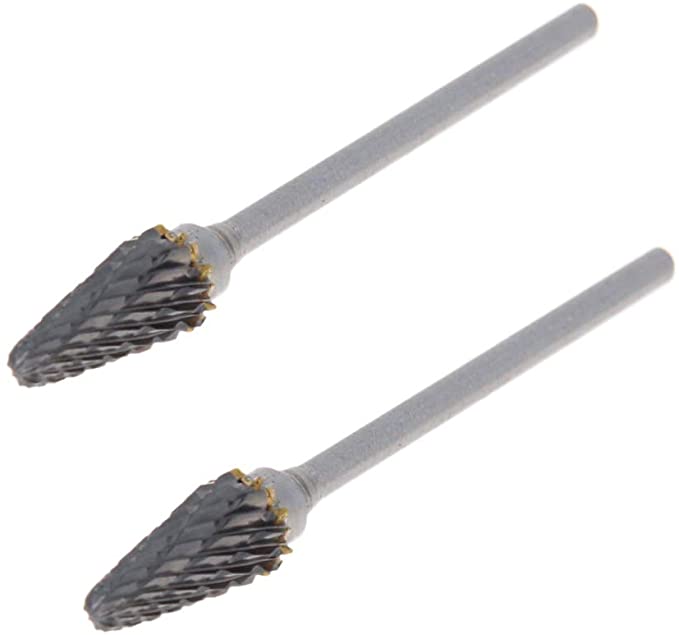 Buy Utoolmart 2.35mm Shank Tungsten Carbide Rotary Files, Double Cut Conical Shape Rotary Burrs Tool 6mm Dia, for Die Grinder Drill Bit Wood Soft Metal Carving Polishing, 2pcs 