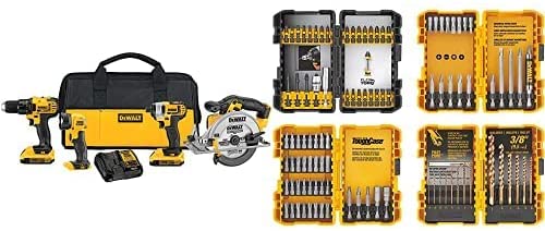 Buy DEWALT DCK421D2 20V MAX Lithium-Ion 4-Tool Combo Kit, 2.0Ah w/ DWA2FTS100 Screwdriving and Drilling Set, 100 Pcs. 