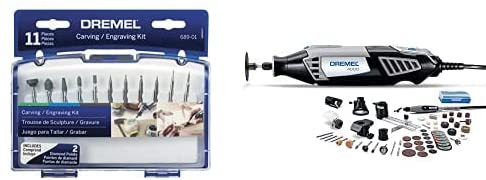 Buy Dremel 4000-6/50 High Performance Rotary Tool Kit with Flex Shaft- 6 Attachments & 50 Accessories & Dremel 689-01 Carving and Engraving Rotary Tool Accessory Kit (11 Piece)  