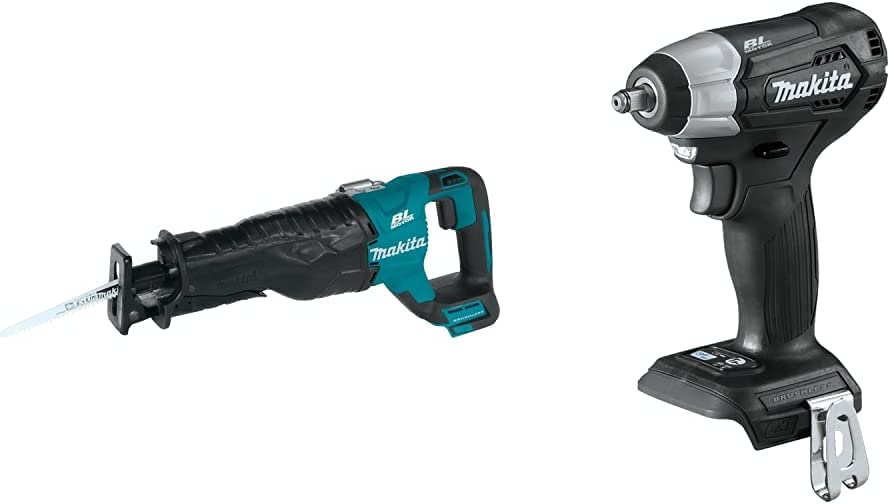 Buy Makita XRJ05Z 18V LXT Lithium-Ion Brushless Cordless Recipro Saw with XWT12ZB 18V LXT Sub-Compact Brushless Cordless 3/8