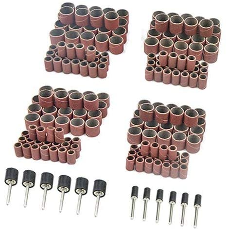 Buy TOVOT 212 PCS Drum Sanders Set Mix Grit 600 Grit,320 Grit,240 Grit,180 Grit Sanding Bands for Dremel Tools with 1/8