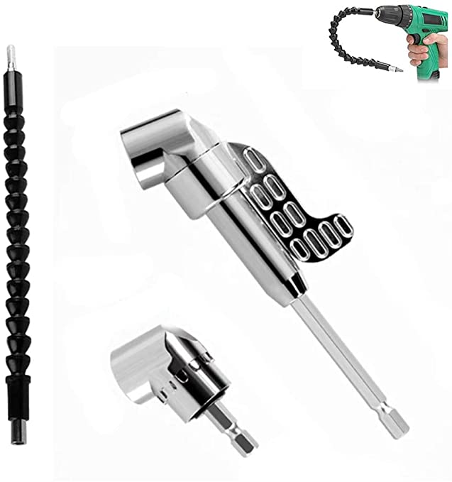 Buy Sagsro 105 Degree Right Angle Driver Angle Extension Power Screwdriver Drill Attachment, 14-Inch Flexible Angle Extension Bit Kit, Magnetic Drill Bit Socket Angled Bit Power Drill Tool, and Soft Shaft 