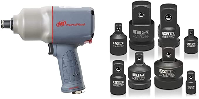 Buy Ingersoll Rand 2145QiMAX 3/4-Inch Drive Air Impact Wrench with Quiet Technology and Neiko 30223A Impact Adapter and Reducer Set | Cr-V | SAE 