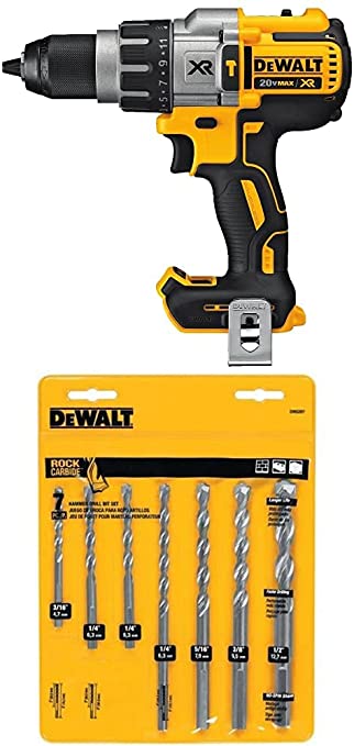 Buy DEWALT 20V MAX XR Brushless 3-Speed Hammer Drill (DCD996B) & Masonry Drill Bit Set, Percussion, 7-Piece (DW5207)  