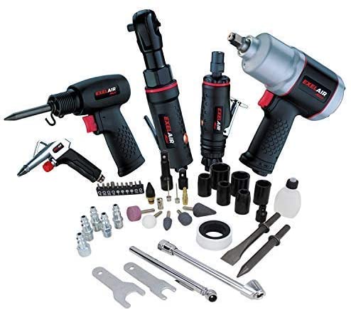 Buy EXELAIR by Milton 50-PC Automotive Air Tool Set with High Torque Impact Wrench, Ratchet, Die Grinder, Air Hammer, and Blow Gun 