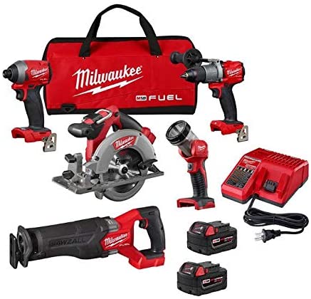 Buy 2998-25 M18 FUEL 18-Volt Lithium-Ion Brushless Cordless Combo Kit (5-Tool) with Two 5.0 Ah Batteries, One Charger, and One Tool Bag 