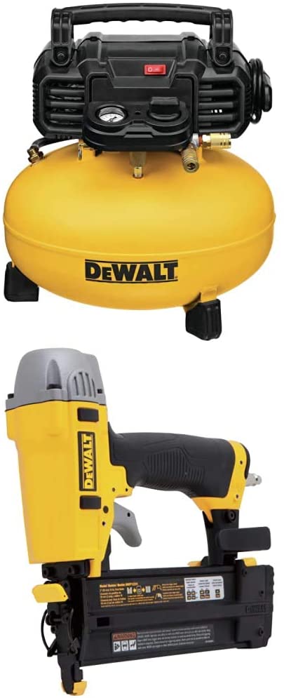 Buy DWFP55126 6-Gallon 165 PSI Pancake Compressor with DWFP12231 Pneumatic 18-Gauge 2-Inch Brad Nailer Kit from DEWALT 