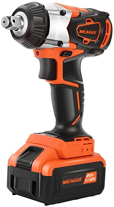 Buy Meagle 20V Max Brushless Cordless Impact Wrench with 4.0 Ah Battery - 3 Speed Variable Trigger - 1/2 inch Square Drive 