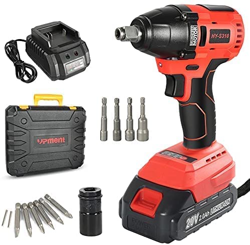 Buy Impact Driver 20V 2.0Ah Brushless Cordless Impact Wrench Kit with Lithium-ion Battery/Charger, 320NM Torque, 1/2