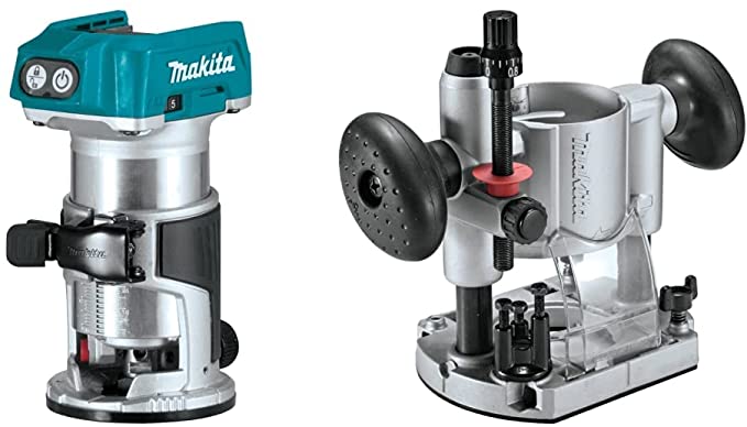 Buy Makita XTR01Z 18V LXT Lithium-Ion Brushless Cordless Compact Router with Plunge Base and 196094-2 Compact Router Plunge Base 