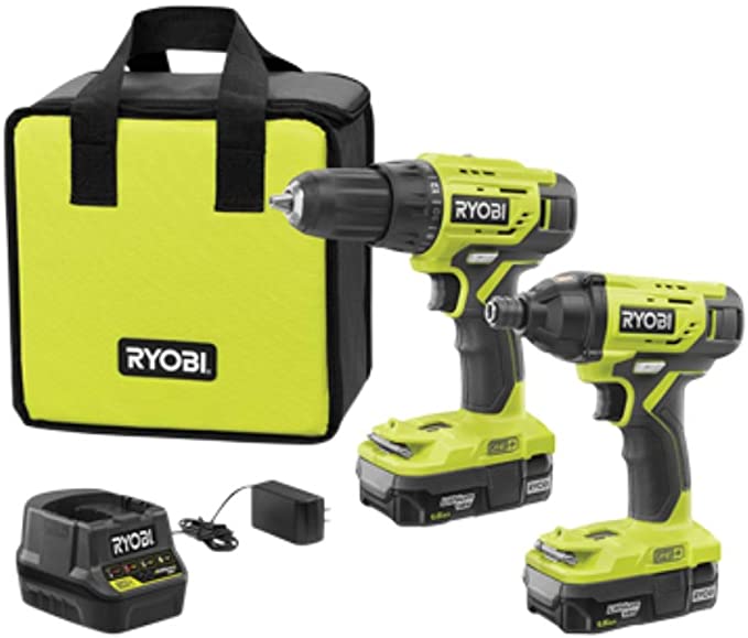 Buy Ryobi P1817 18V ONE+ Lithium-Ion Cordless 2-Tool Combo Kit with (2) 1.5 Ah Batteries, 18-Volt Charger, and Bag Ryobi P1817 18V ONE+ Lithium-Ion Cordless 2-Tool Combo Kit with (2) 1.5 Ah Batteries, 18-Volt Charger, and Bag 