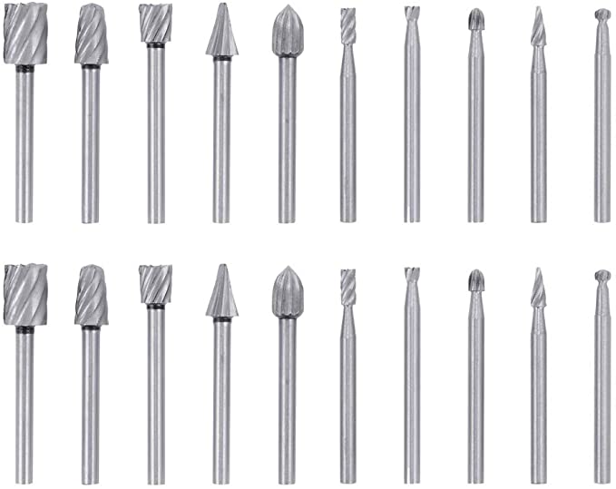 Buy Replacement Bestgle 1/8 Inch(3mm) Shank HSS Router Bits Burr 2 Set Rotary Tools 20pcs Wood Milling Burrs for Dremel Rotary Engraving Woodworking Tool 