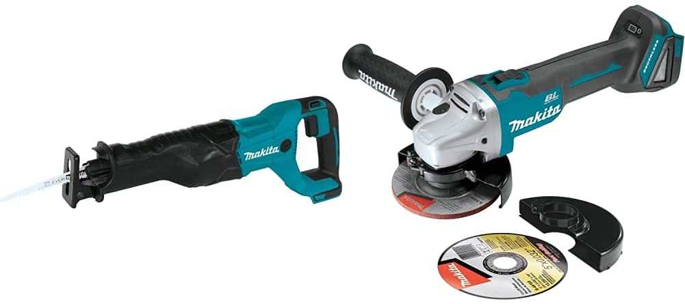 Buy Makita XRJ04Z 18V LXT Lithium-Ion Cordless Recipro Saw, Tool Only & XAG04Z 18V LXT Brushless Cordless 4-1/2