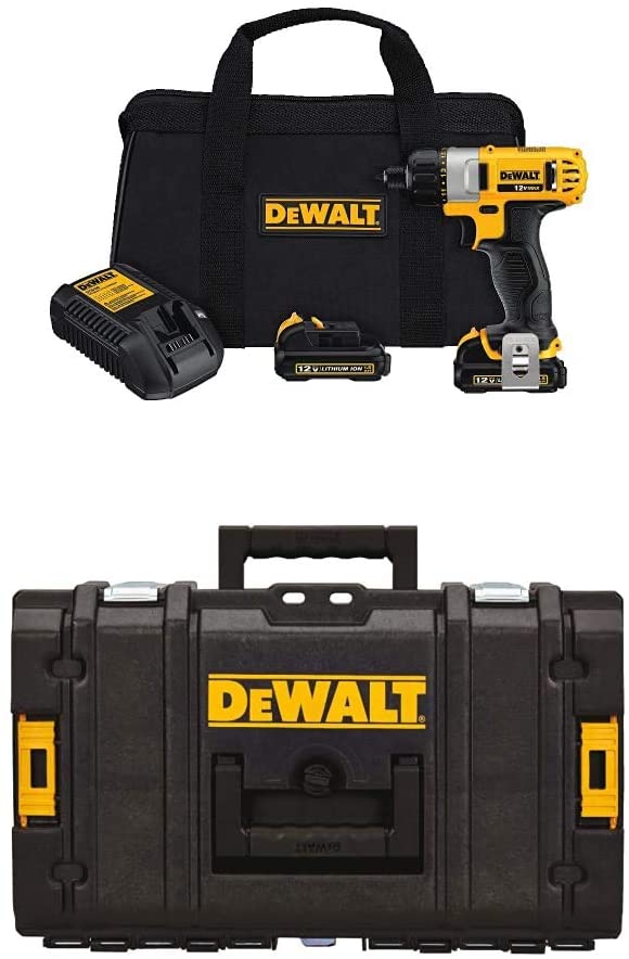 Buy DEWALT DCF610S2 12-Volt Max 1/4-Inch Screwdriver Kit, Small, with DEWALT DWST08201 Tough System Case 