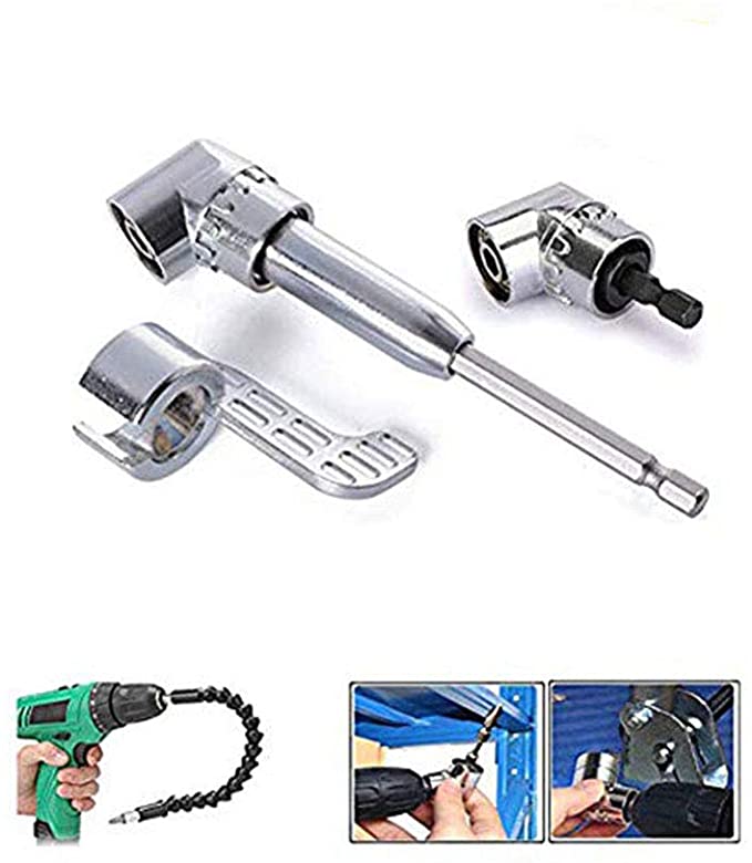 Buy Power Screwdriver Drill Attachment with 1/4 Drive 6mm Hex Bit Magnetic Drill Bit Socket Angled Bit Power Drill Tool and Soft Shaft 105 Degree Right Angle Driver Angle Extension Power Screwdriver Drill Attachment with 1/4 Drive 6mm Hex Bit Magnetic Drill Bit Socket Angled Bit Power Drill Tool and Soft Shaft (1 set)  