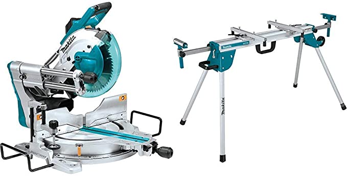 Buy Makita LS1019L 15-Amp Dual-Bevel Sliding Compound Miter Saw with Laser and WST06 Compact Folding Miter Saw Stand 