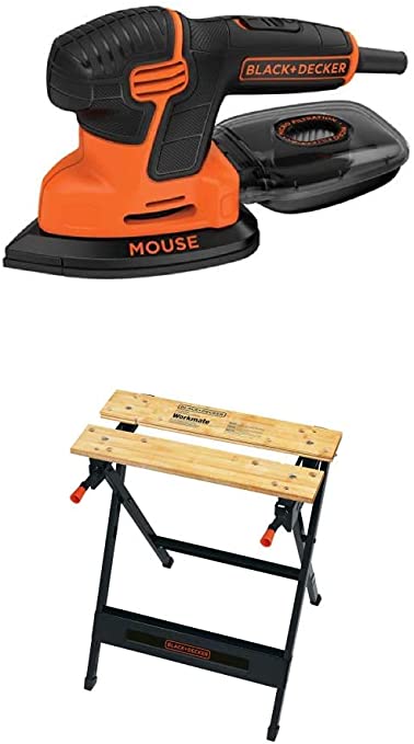 Buy BLACK+DECKER Mouse Detail Sander, 350-Pound Capacity with Workmate Portable Workbench (BDEMS600 & WM125)  