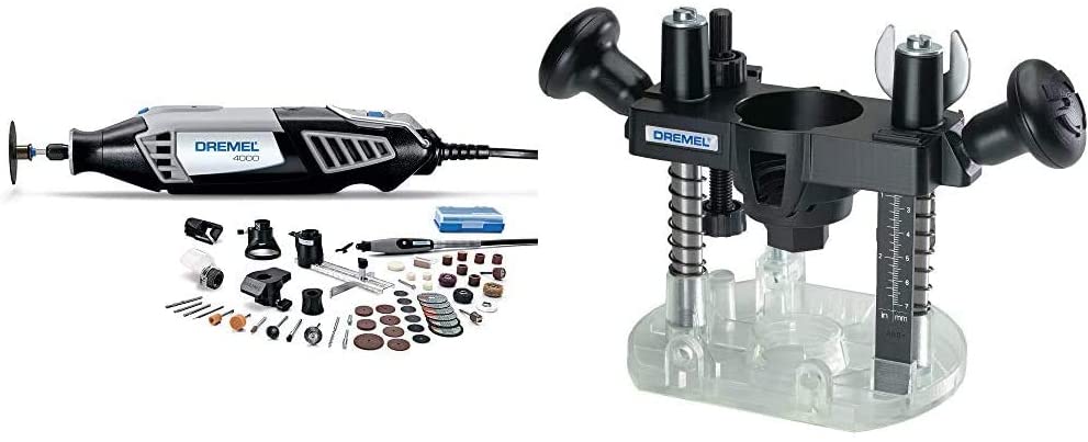 Buy Dremel 4000-6/50-FF High Performance Rotary Tool Kit with Flex Shaft- 6 Attachments & 50 Accessories- Grinder, Sander, Polisher, Engraver & 335-01 Plunge Router 