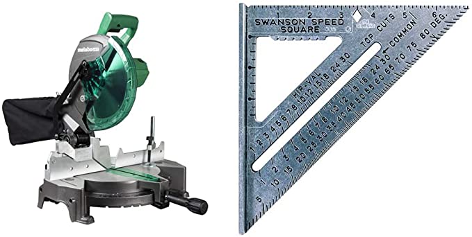 Buy Swanson Tool Co S0101 7 Inch Speed Square Tile & Metabo HPT C10FCGS Compound Miter Saw 