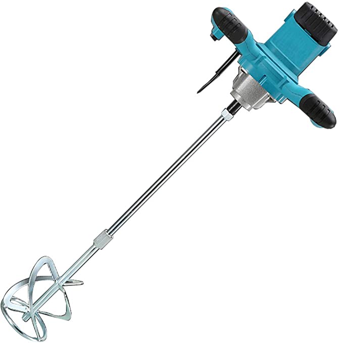 Buy ApexOne AC 110V 2100W Anti-Slip Handheld 6-Speed Electric Mixer with US Plug for Stirring Plaster Mortar Mixer Paddle Mixer for Mortar, Paint, Cement, and Grout (Light Blue)  