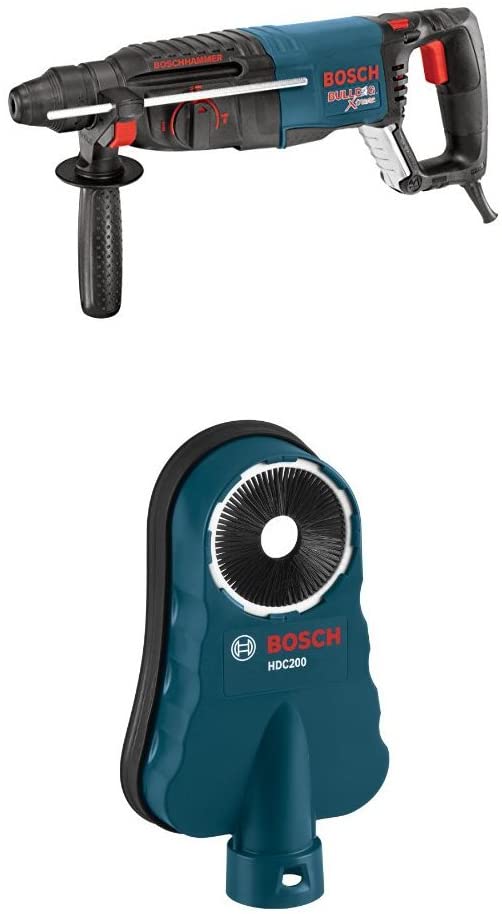 Buy SDS-plus BULLDOG Xtreme Rotary Hammer Bosch 11255VSR with SDS-Max HDC200 Dust Collection Attachment 