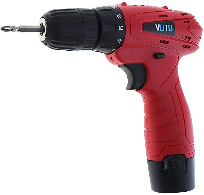 Buy VOTO Cordless 12V Electric Screwdriver with AC 100-240V Rotation Adjustment Switch and 18 Gear Torque for Screws/Punching 