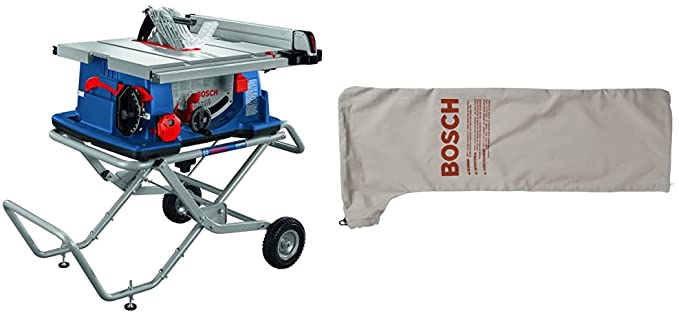 Buy BOSCH TS1004 Table Saw Dust Collector Bag with BOSCH 10 In. Worksite Table Saw with Gravity-Rise Wheeled Stand 4100XC-10 