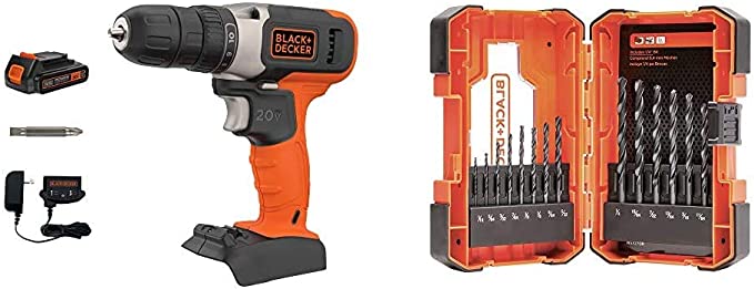 Buy beyond by BLACK+DECKER 20V MAX Cordless Drill/Driver with 14-Piece Drill Bit Set (BCD702C1AEV & BDA14BODDAEV)  