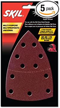 Buy 73110 SKIL 5 Pack Octo Sandpaper Variety 60-80-120 Grit 