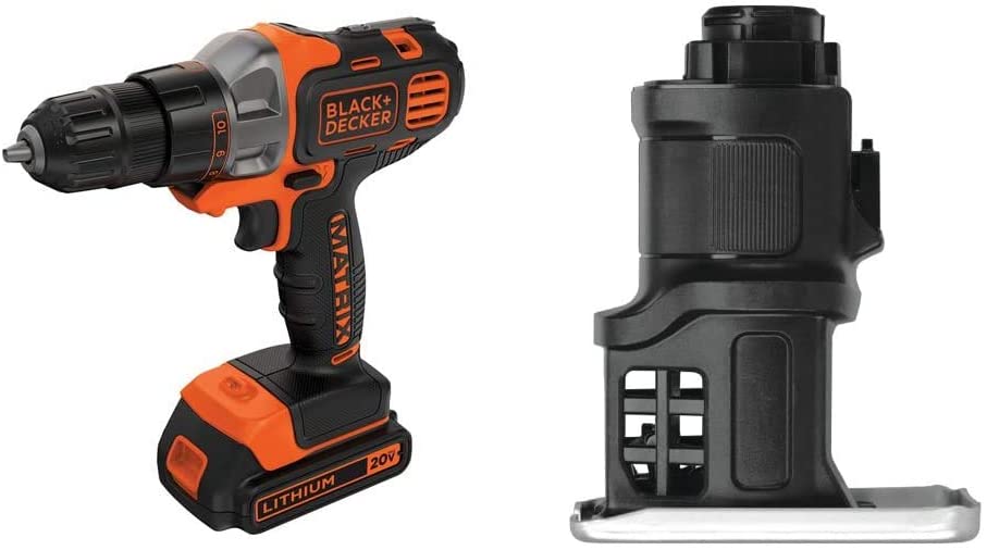 Buy BLACK+DECKER 20V MAX Matrix Cordless Drill/Driver (BDCDMT120C) & Matrix Jig Saw Cordless Drill Attachment (BDCMTJS)  