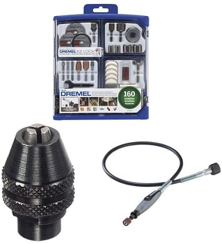 Buy Dremel 710-08 160-Piece MultiPro Keyless Chuck and Flex Shaft Attachment All-Purpose Rotary Accessory Kit 