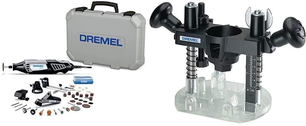 Buy Dremel 4000-4/34 Variable Speed Rotary Tool Kit with 335-01 Rotary Tool Plunge Router Attachment – Ideal for Woodworking 