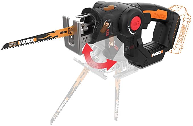 Buy WORX WX550L.9 20V Power Share Axis Cordless Reciprocating & Jig Saw WORX WX550L.9 20V Power Share Axis Cordless Reciprocating & Jig Saw WORX WX550L (Tool Only)  