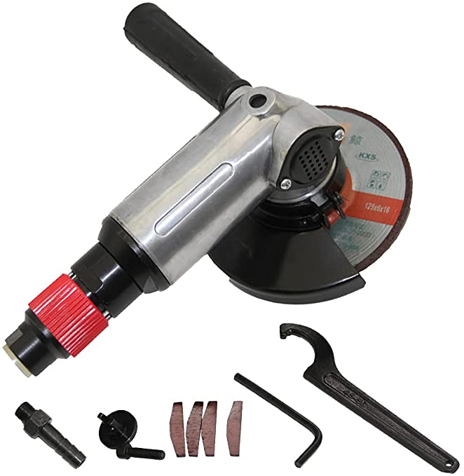 Buy Air Die Grinder SXJ100-90° with 4-Inch Wheel Capacity, Right Angle Die Grinder Tool for Grinding and Polishing Surface, 3/8-Inch-16 Spindle Thread, 14,000 RPM Grip 