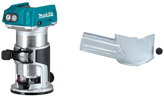 Buy Routers, Makita XTR01Z 18V LXT Lithium-Ion Brushless Cordless Compact Router & 195559-1 Dust Extracting Attachment 