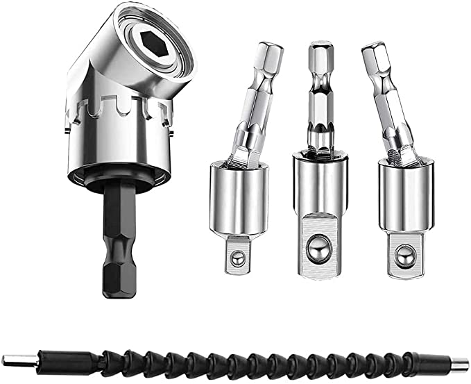 Buy 360° Rotatable Hex Shank Power Drill Bit Adapter, 105 Degree Right Angle Screwdriver Attachment Gift for Man 1/4