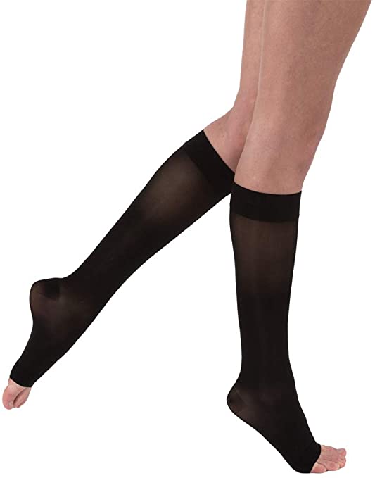 Buy JOBST UltraSheer Knee High 15-20 mmHg Compression Stockings, Classic Black, Open Toe 