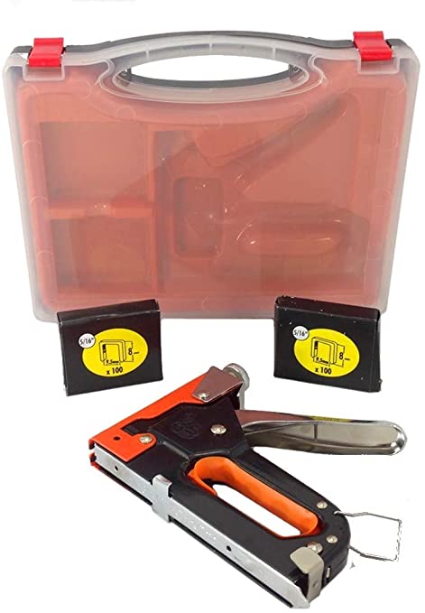 Buy Three-Way Stapler Staple Gun Heavy Duty Upholstery Wood Brad Nailer Kit with Case 