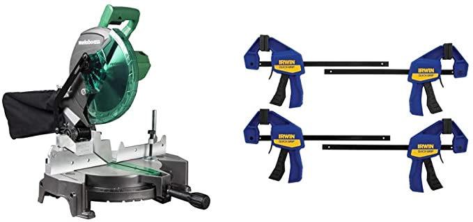 Buy IRWIN QUICK-GRIP Clamps, One-Handed, Mini Bar, 6-Inch, 4-Pack & Metabo HPT C10FCGS Compound Miter Saw (1964758)  