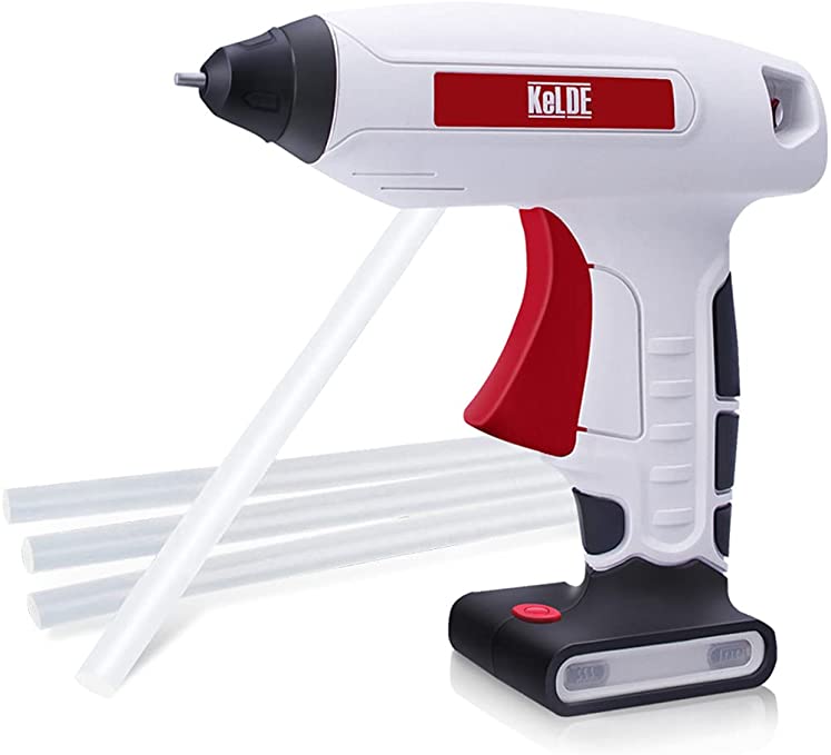 Buy KeLDE Fine Tip Cordless Glue Gun Kit - 30 Second Heating Time Battery Rechargeable Hot Melt Glue Gun with 7mm Mini Glue Sticks for DIY, Crafts, and Home Repairs 